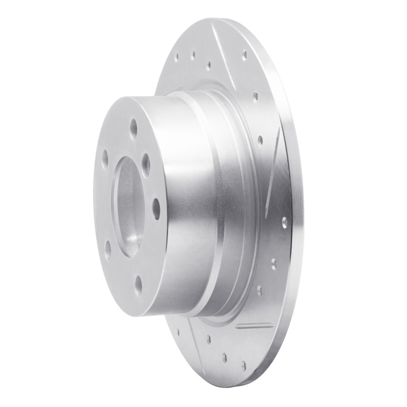 BMW Z4 Brake Rotor (1) - Rear Right - R1 Concepts - Drilled & Slotted - Silver - `03-`06